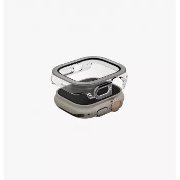 UNIQ Voute Case for Apple Watch Ultra 49mm with Tempered Glass Screen Protector Silver