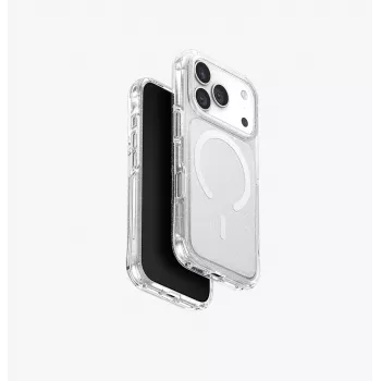 UNIQ LifePro Xtreme MagClick Charging Case for iPhone 17 Pro, Transparent/Glitter
