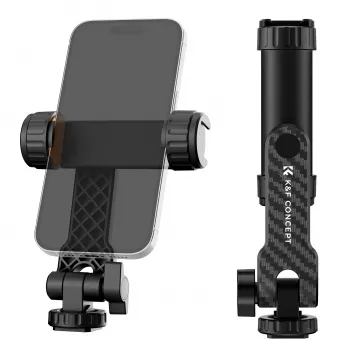 K&F Concept Tripod Mount for Smartphone with 1/4 inch Screw, 360° Rotation, Black