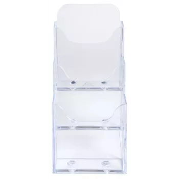 Exacompta DL Counter Stand with 3 compartments, polystyrene, transparent (73158D)