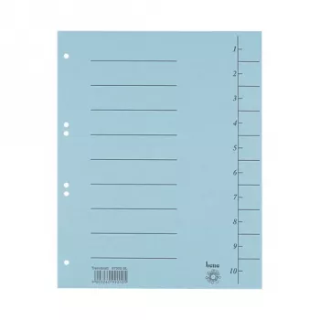 Bene 100 Document Dividers Blue - A4, Blue, 100 Sheets