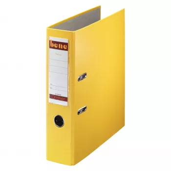 Bene 291400GE Lever Arch File A4 Yellow 80 mm Spine 600 Sheets Chipboard Paper/Plastic Laminated Cardboard