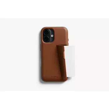 Bellroy Leather Card Case for iPhone 16 Plus, Brown