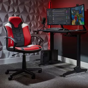 X Rocker Saturn 5120101 Gaming Office Chair for Teenagers, up to 100 kg, Black/Red