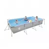 AVENLI 394x207x80 cm Rectangular Steel Frame Pool with Filter Pump, Ladder, Cover, and Ground Cloth