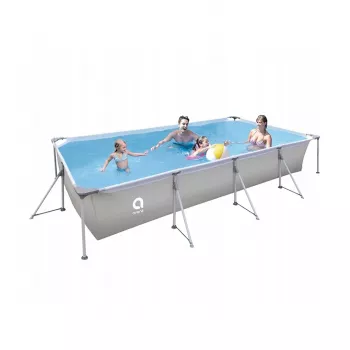 AVENLI 394x207x80 cm Rectangular Steel Frame Pool with Filter Pump, Ladder, Cover and Ground Sheet