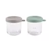 BEABA Glass Jar Set with Lids 2 x 250 ml Sage Green/Gazelle