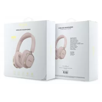 Guess Bluetooth Over-Ear Headphones ENC Rectangle Metal Script Pink