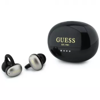 Guess Open-Wearable Stereo Bluetooth Headphones with Metallic Finish, Electroplated Parts and Classic Logo Black