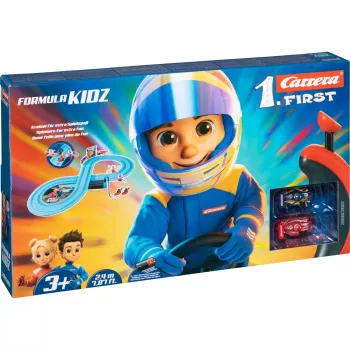 Carrera FIRST Formula Kidz First Cars Set (20063061) - 1:50 Scale Slot Car Race Track for Children