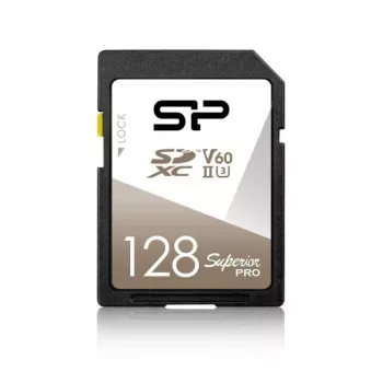 Silicon Power Superior Pro 128GB SDXC UHS-II U3 V60 Memory Card (SP128GBSDXJV6V10)