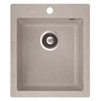 HELIKA Sink Simplex SQS100-110W Kitchen Sink, Granite Composite, Black, 780x435 mm, Top-mount