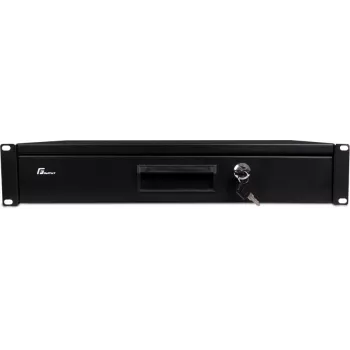 GETFORT GF-2U-drawer 2U rack drawer - 19-inch steel, black, lockable, 25 kg load capacity