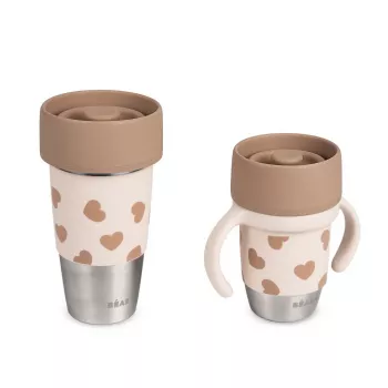 Beaba Mini & Me BigLove stainless steel cup set for mother and child 360° training cup 2-Piece