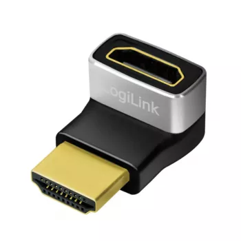 LogiLink AH0007A HDMI Adapter, 270° Angled, HDMI Type A Male to Female, 8K/60Hz, 48Gbit/s, HDMI 2.1, Black