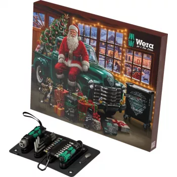 Wera 2026 Advent Calendar 24-Piece Tool Set with Kraftform Screwdrivers, Bits, Rapidaptor Holder and Textile Box