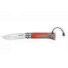 Opinel No. 08 Outdoor Red Multifunction Pocket Knife with Shackle Key and Emergency Whistle