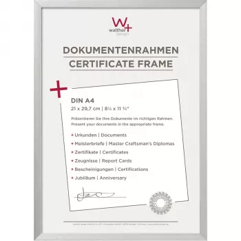 Walther Chair A4 picture frame 21x29.7 cm aluminium silver AJ130S