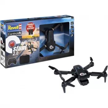 Revell RC Quadrocopter GO! Stunt 2.0 - 2.4 GHz 4-Channel Ready-to-Fly Drone with 6-Axis Gyro, Headless Mode, 360° Flips, LED Lights, 3 Speed Levels, LiPo Battery, for Children Aged 8 and Up