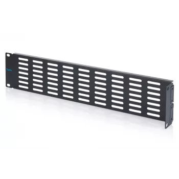 DIGITUS 2U 19-Inch Blanking Panel with Hinge and Ventilation, Black
