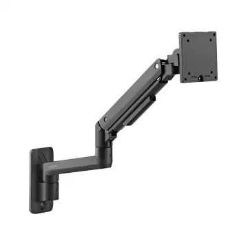 LogiLink BP0169 Monitor Arm with Gas Spring made of Aluminium for 17–49 inch Displays up to 20 kg, Desk Clamp & Grommet, Fully Articulated, Black
