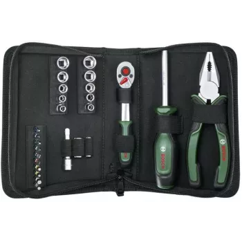 Bosch Starter Tool Set, 26-Piece (Green/Black, with Textile Zip Case)