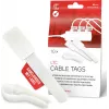 LABEL THE CABLE LTC 2620-10 Reusable Hook-and-Loop Cable Ties with Integrated Labels, White, 10-Pack