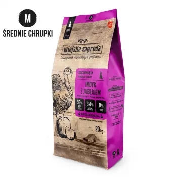 WZA WIEJSKA ZAGRODA Turkey with Apple Crunchy M - Dry Food for Puppies - 20 kg