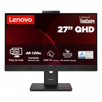 Lenovo ThinkCentre Tiny-in-One 27 Gen6 27 inch UHD IPS monitor with integrated webcam, speakers and USB hub
