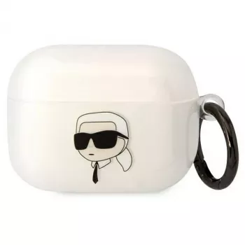 Karl Lagerfeld AirPods Pro case transparent with Karl head silhouette