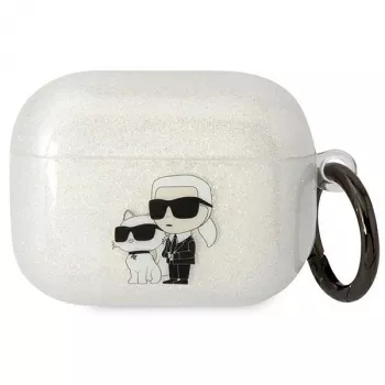 Karl Lagerfeld KLAPHNKCTGT AirPods Pro case transparent glitter Karl & Choupette