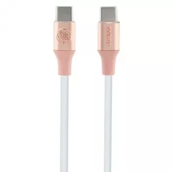 GUESS GUCCLALRGDP USB-C to USB-C Fast Charging Cable 1.5m Pink with Embossed Logo