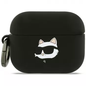 Karl Lagerfeld Silicone Choupette Head 3D Case for AirPods Pro 3 - Black