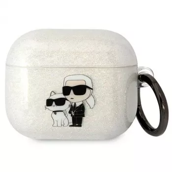 Karl Lagerfeld KLA3HNKCTGT AirPods 3 Case Transparent Glitter Karl & Choupette