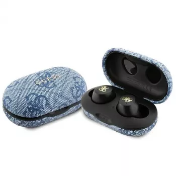 GUESS GUTWSP4EGB True Wireless Bluetooth Earphones with Charging Dock, ENC, Blue Metal