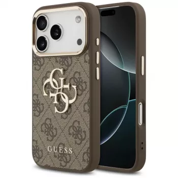 GUESS 4G Big Logo Classic Phone Case for iPhone 17 Pro Max / 18 Pro Max - Brown & Gold
