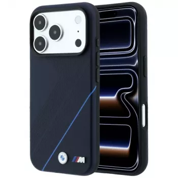 BMW M Tire Track Blue Line MagSafe Case for iPhone 18 Pro Max / 17 Pro Max - Navy Blue