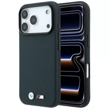 BMW M Quadrille Kevlar Metal Logo MagSafe Case for iPhone 18 Pro / 17 Pro - Navy Blue