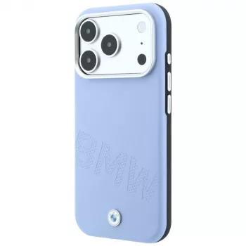 BMW Signature Inclined Deboss Letters MagSafe Case for iPhone 18 Pro / 17 Pro - Blue