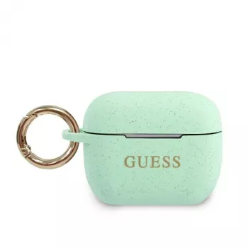 GUESS GUACAPSILGLGN AirPods Pro Case Green Silicone Glitter