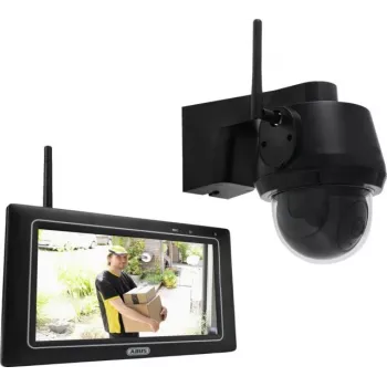 ABUS EasyLook BasicSet PPDF17100 Wireless Surveillance Camera Set, 4-Channel with 1 Camera, 2K QHD, 2.4 GHz, 7 inch Monitor, IP66