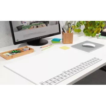 SIGEL H7490 3-Year Calendar Desk Pad, 59.5 x 41 cm, 40 Sheets, White with Grey Print, Non-Slip Cardboard Back