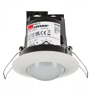 BEG BRCK LUXOMAT PD2-Slave Presence Detector, White, Ceiling Recessed, PIR, 360°, Ø8m Presence, Ø24m Motion, IP20, Slave Unit for Master Detector