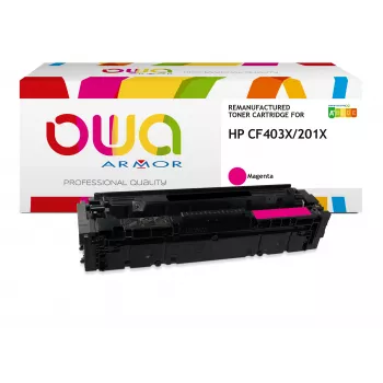 ARMOR OWA Remanufactured High Yield Magenta Toner Cartridge (HP 201X / CF403X) – 2,300 Pages