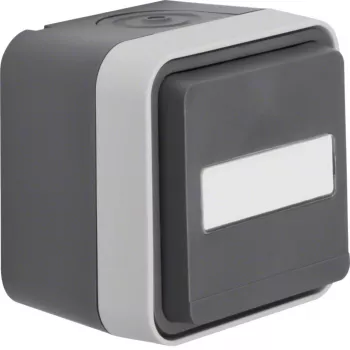 Hager WNC181 SCHUKO Surface-Mounted Socket with Hinged Lid and Label Field, W.1, IP55