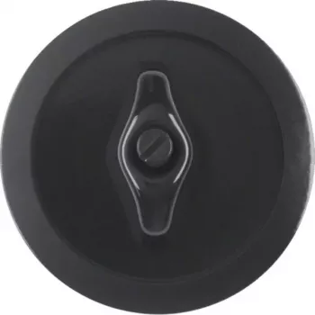 Hager WTW1000BG Centre Plate with Rotary Knob, 1930 Series, Glossy Black
