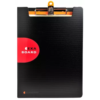 Exacompta Exaboard Clipboard A4 Black Polypropylene with Metal Clip and Hanging Hole