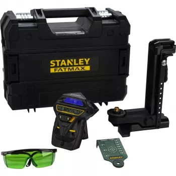 Stanley FatMax X3G 360° Green Beam 3-Plane Laser with TSTAK Case, 35m Range, 10.8V Li-Ion
