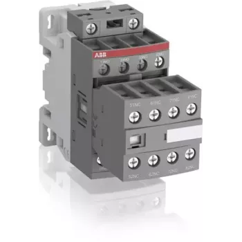 ABB NF44E Auxiliary Contactor, 4NO+4NC, 24-60V AC/20-60V DC Electronic Coil, Screw Terminals, DIN Rail