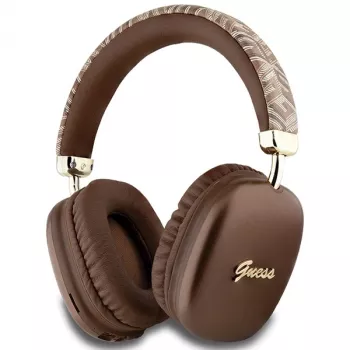 GUESS GUE003639 Gcube Metallic Script Logo On-Ear Bluetooth Headphones Brown
